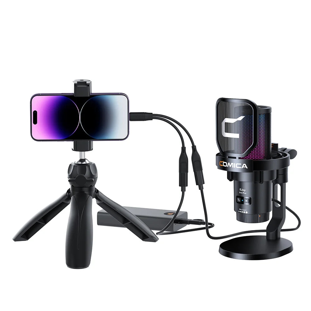 Comica DUC-LN Type-C to Lightning Connector 2-in-1 Adapter Cable for Charging and External Microphone Audio