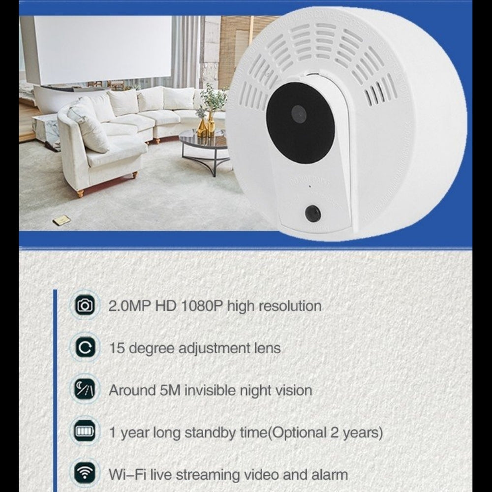 2 Year Battery Camera Ceiling Mount Wireless Wi-Fi 2MP Night Vision 1080p HD Video Recorder