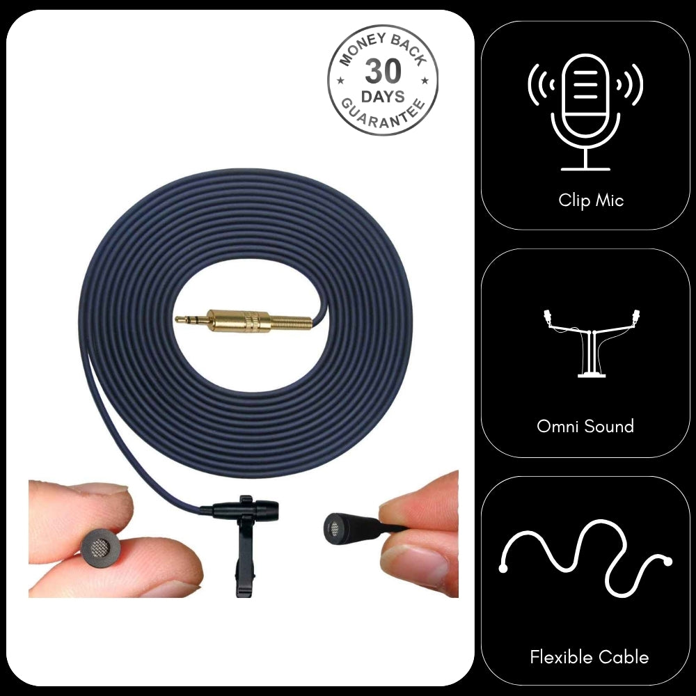 Low Cost Lavaliere Lapel Omni-Directional Microphone 3.5mm TRS Stereo Jack Plug for PC Digital Recorder