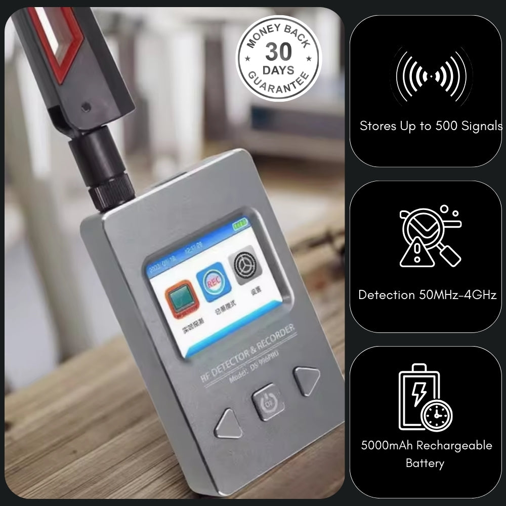RF Bug Detector Recorder 4 GHZ Anti-Spy GPS Tracker Wi-Fi Camera GSM Audio Bug Finder