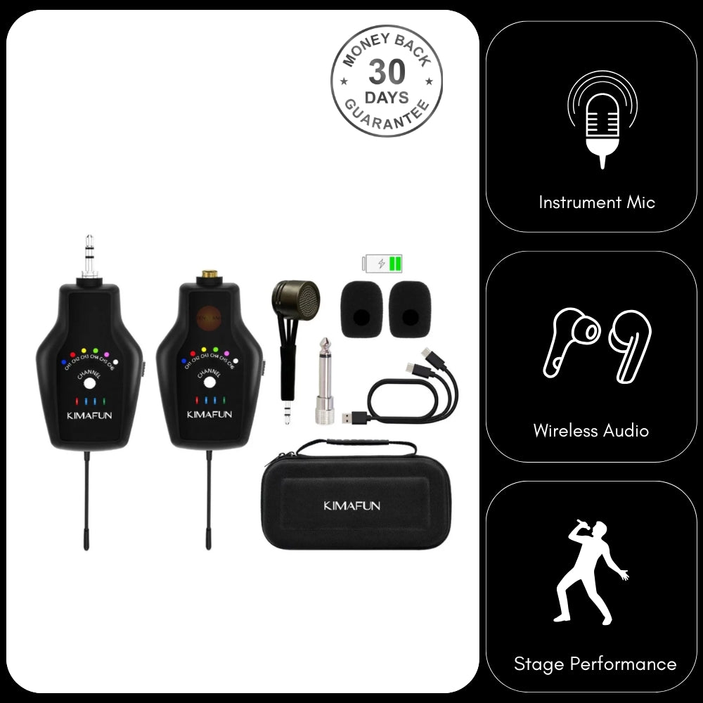 Kimafun KM-U407 Acoustic Guitar Violin Wireless Microphone Transmitter Receiver System