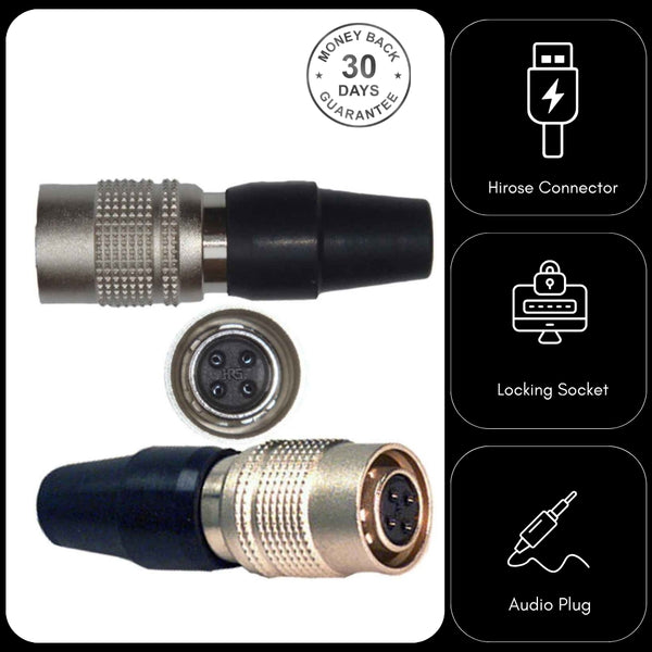 5x HR10A 7P 4S 4 Pin Hirose Locking Female Connector Audio Technica Microphone