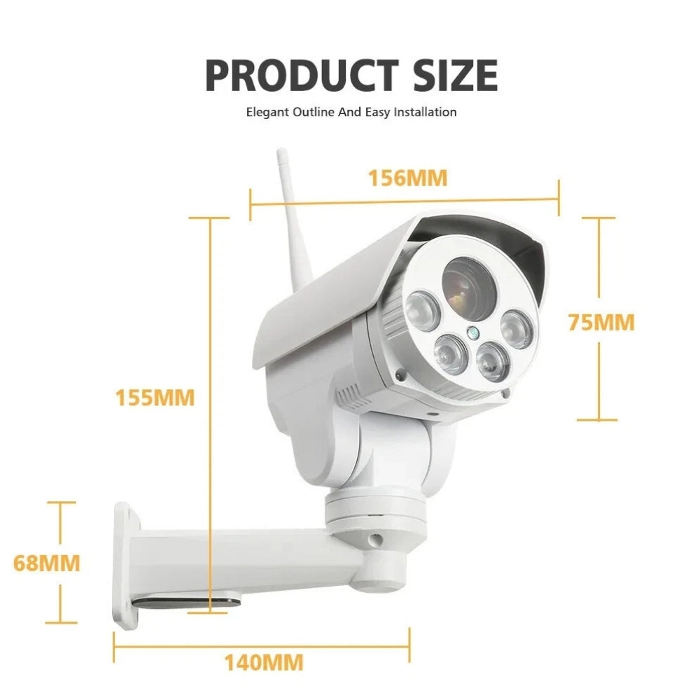 4G Wireless Wi-Fi CCTV Security Video Camera Pan/Tilt Night Vision 10x Optical Zoom