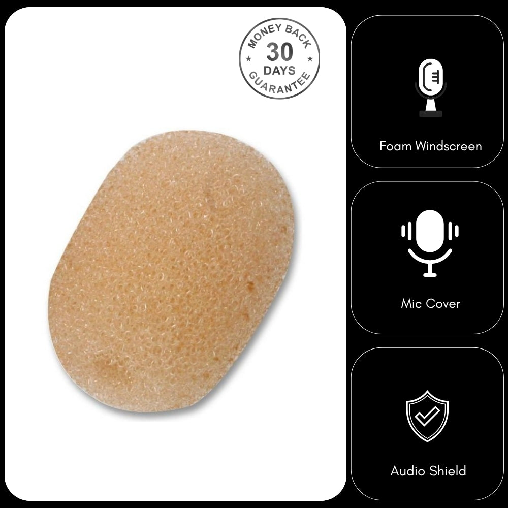 Pulse Beige Foam Windshields High Density for Ear-Hook Headset Microphones 2.5mm Diameter Pack of 5