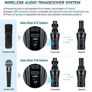 Kimafun KM-U208A UHF Wireless XLR Dynamic Microphone Transmitter Receiver System