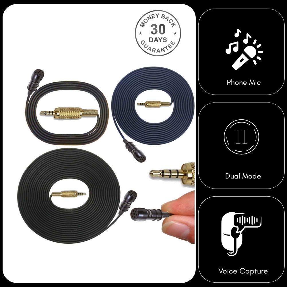 Smartphone Lavaliere Lapel Microphone Omni/Uni-Directional 3.5mm TRRS Jack Plug