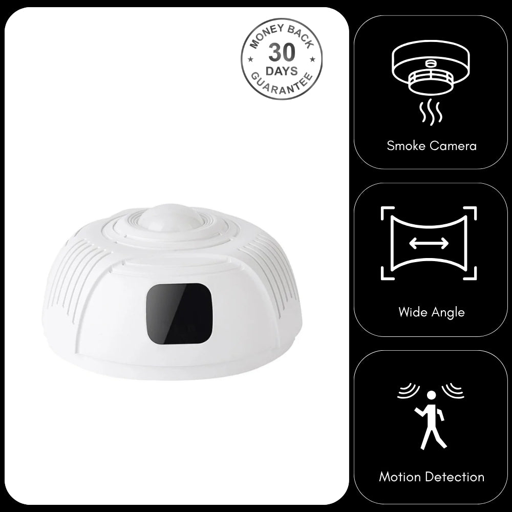 Dummy Smoke Detector Camera Wireless Wi-Fi 330 degree Pan Video Recorder Motion Detection