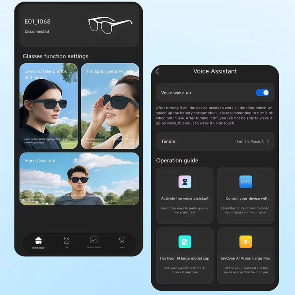Smart Bluetooth Video Glasses 5MP Camera 1080p Full HD Video Recording Photo and Audio