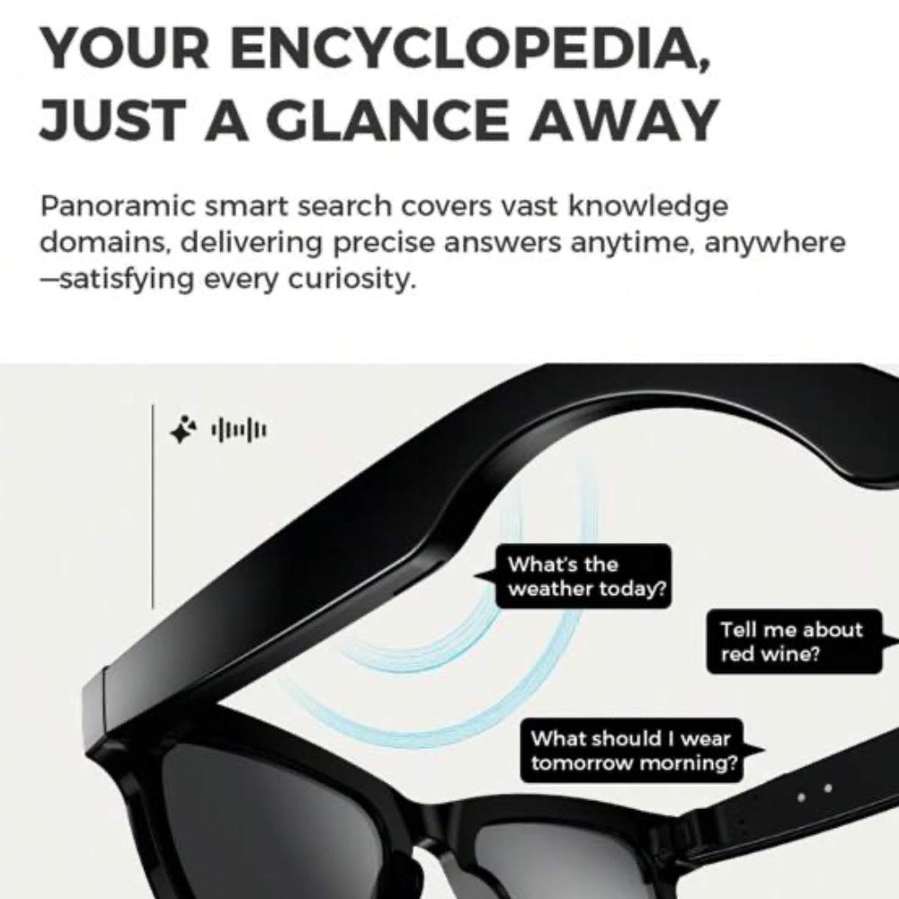 Smart Bluetooth Video Glasses 5MP Camera 1080p Full HD Video Recording Photo and Audio
