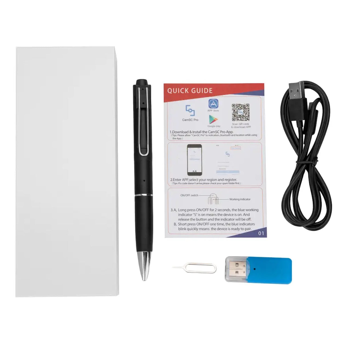 AR05 Wireless Wi-Fi Pen Voice Recorder Unlimited Range 9 Day Battery Download Recordings Push Notifications