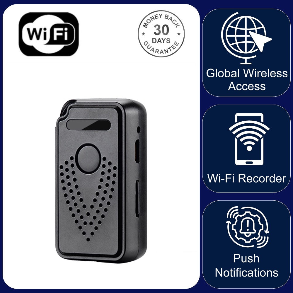 AR01 Wireless Wi-Fi Sound Recorder Unlimited Range Audio Voice Activated Push Notification