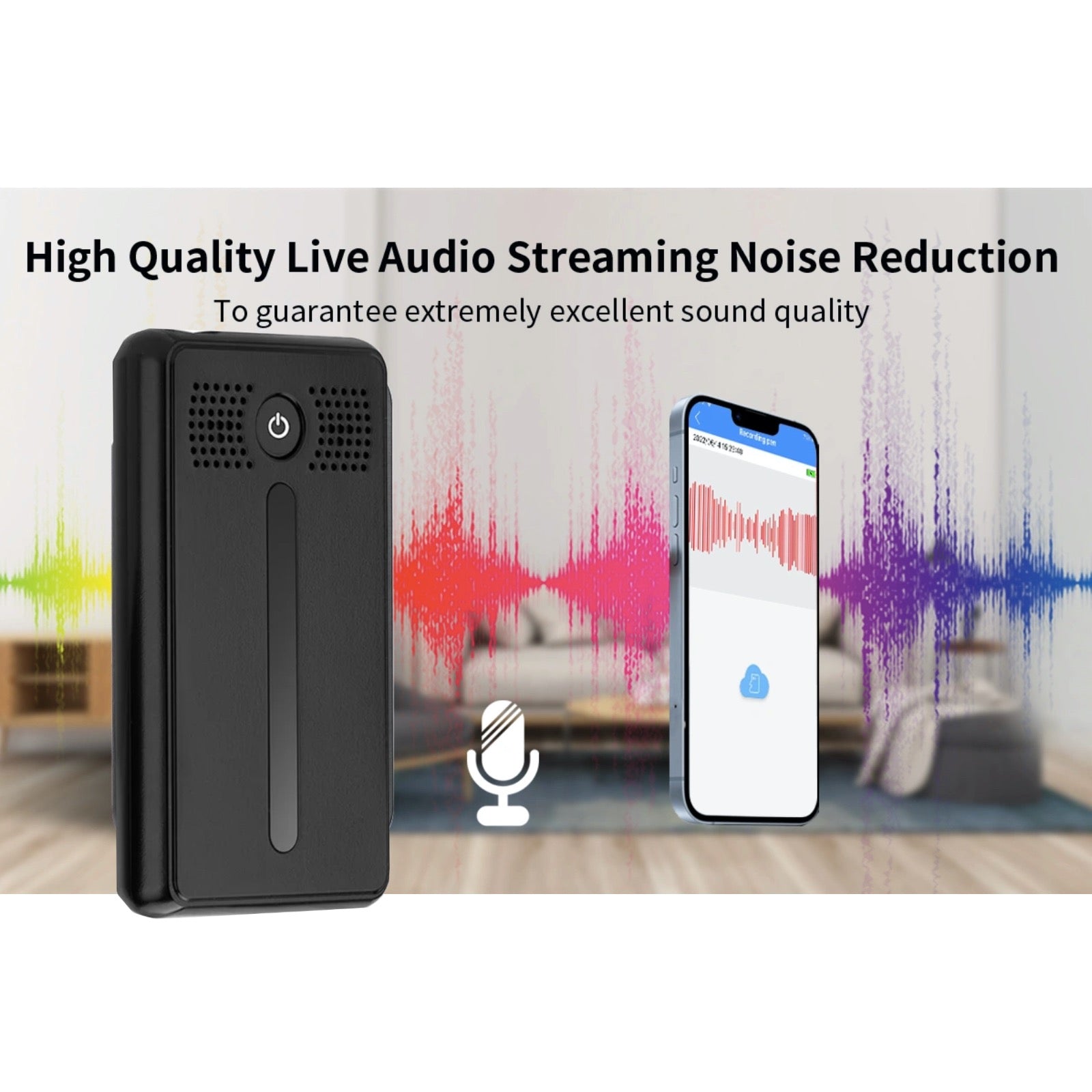 AR02 Wi-Fi Worldwide Live Streaming Audio Recorder Sound Activated Push Notification