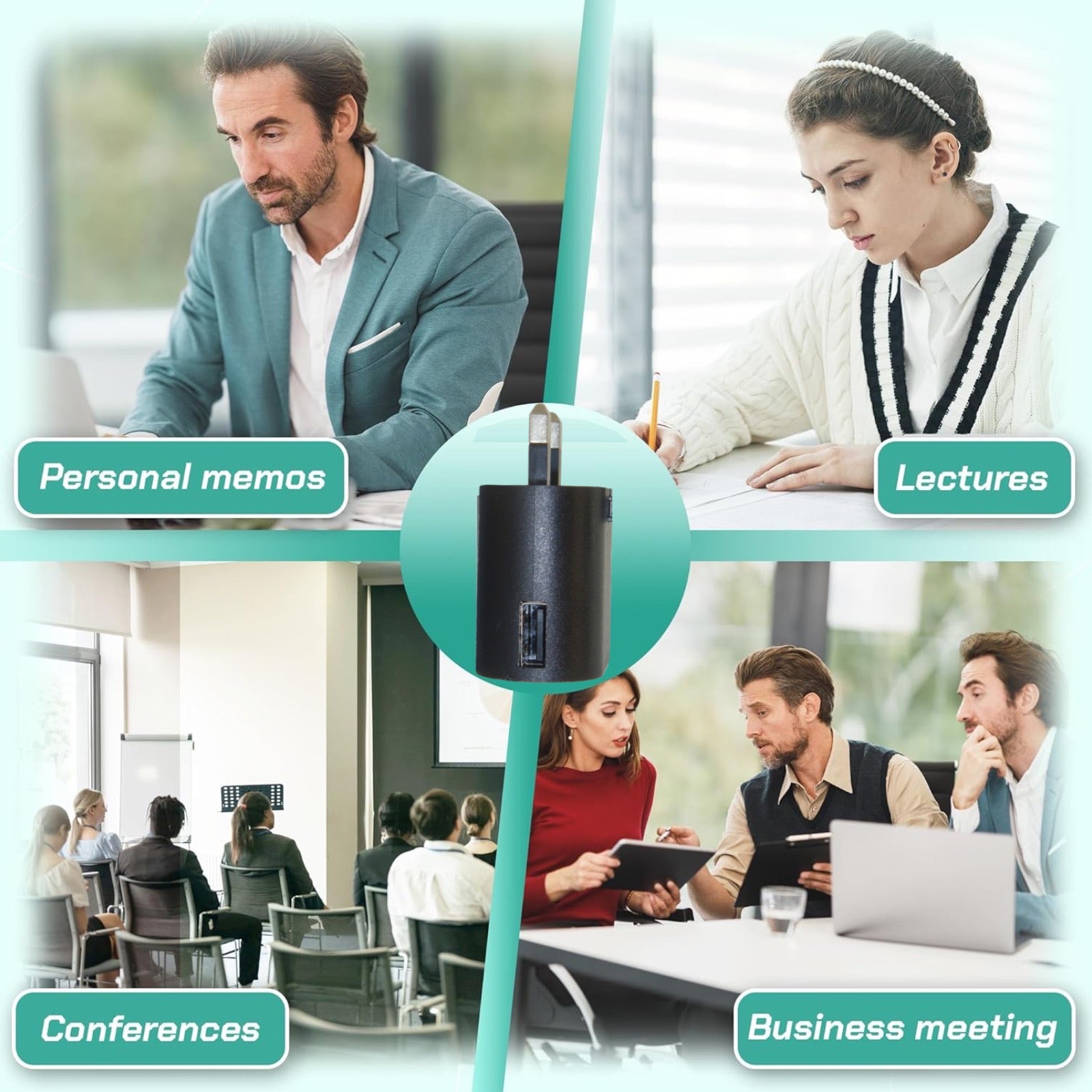 USB Phone Charger Wireless Wi-Fi Audio Recorder Unlimited Range Live Streaming Remote Download Push Notification