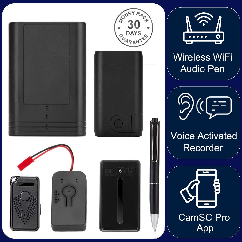 Wireless Wi-Fi Audio Listening Sound Activated Recorder Unlimited Range Live Stream Download Push Alert