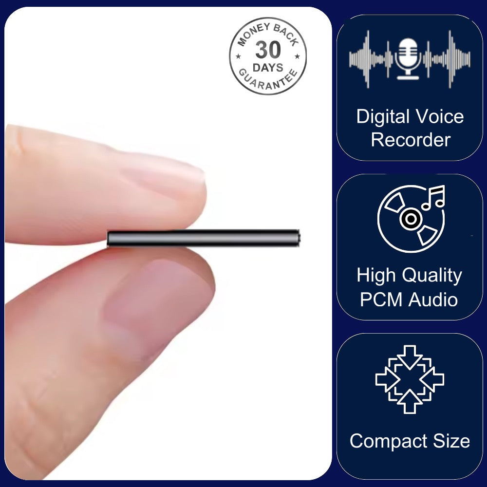 Mini Voice Recorder 30 Hour Battery Ultra Slim Sound Activated High Definition Super Sensitive Microphone