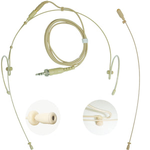 Ear Hook Headset Microphone for Sennheiser 3.5mm Locking Jack Transmitters