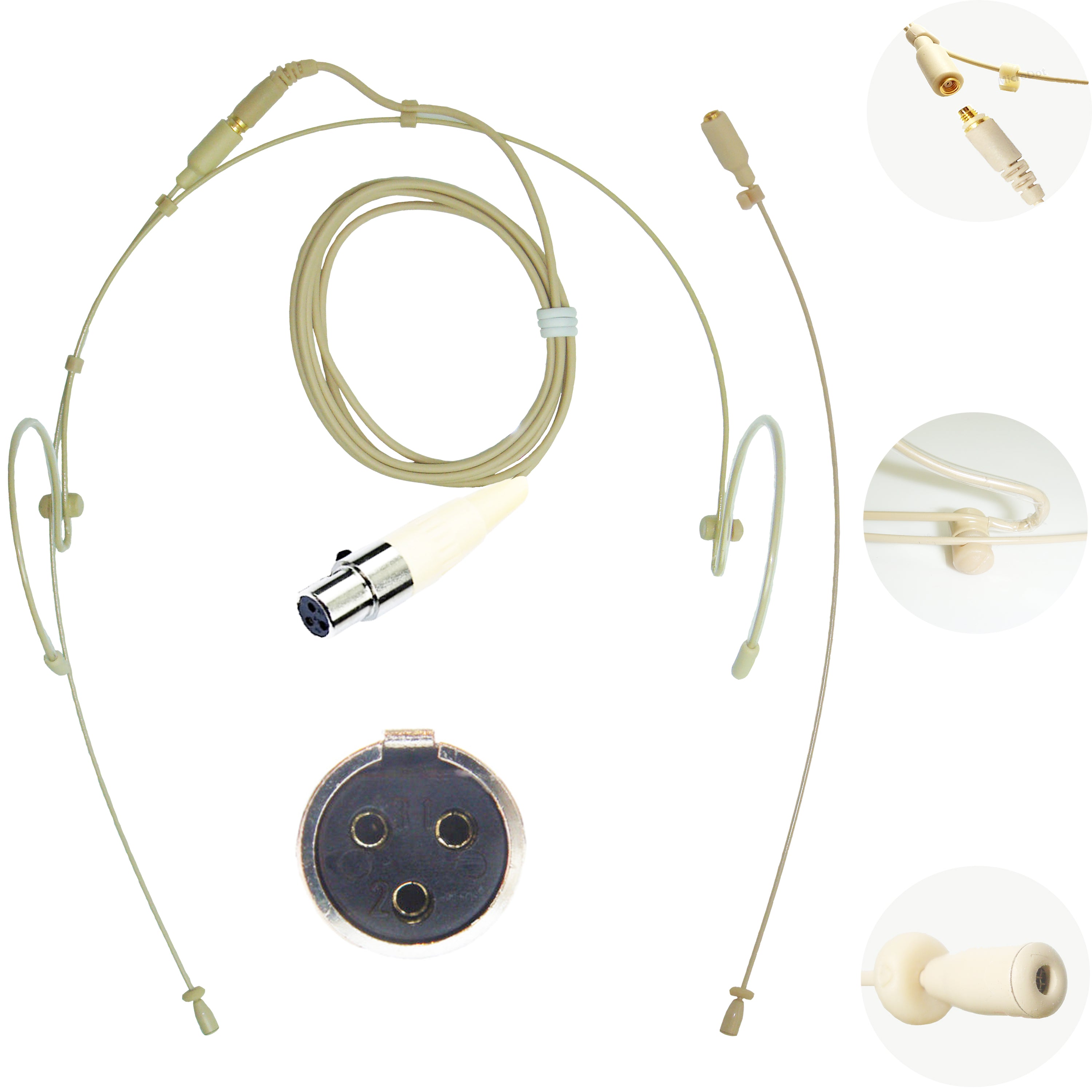Microphones for Gemini 3 Pin Mini XLR TA3F Body Pack Transmitters - Lavaliere Lapel - Ear Hook - Headset Mics