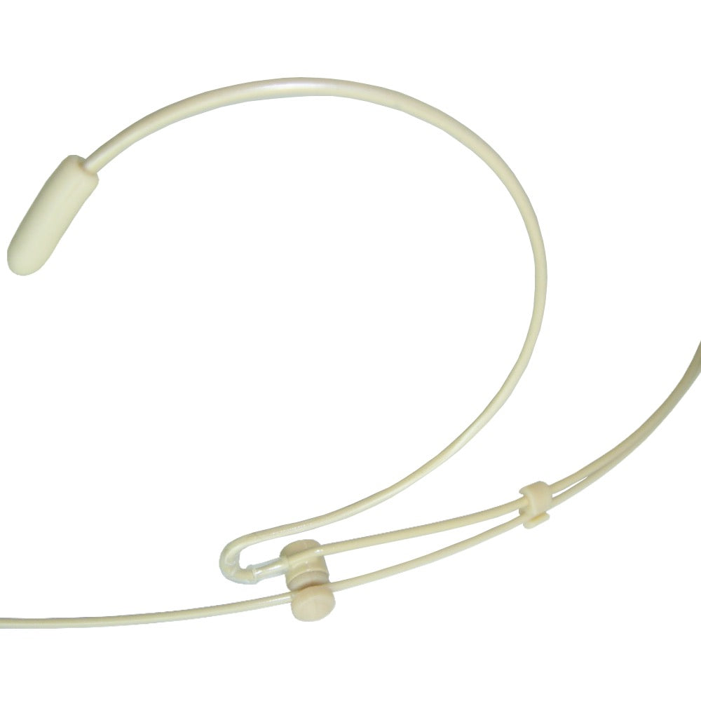 Beige Double Ear Hook Headset Microphone for TOA WM Wireless Body Pack Transmitter Slimline 3.5mm Jack Plug