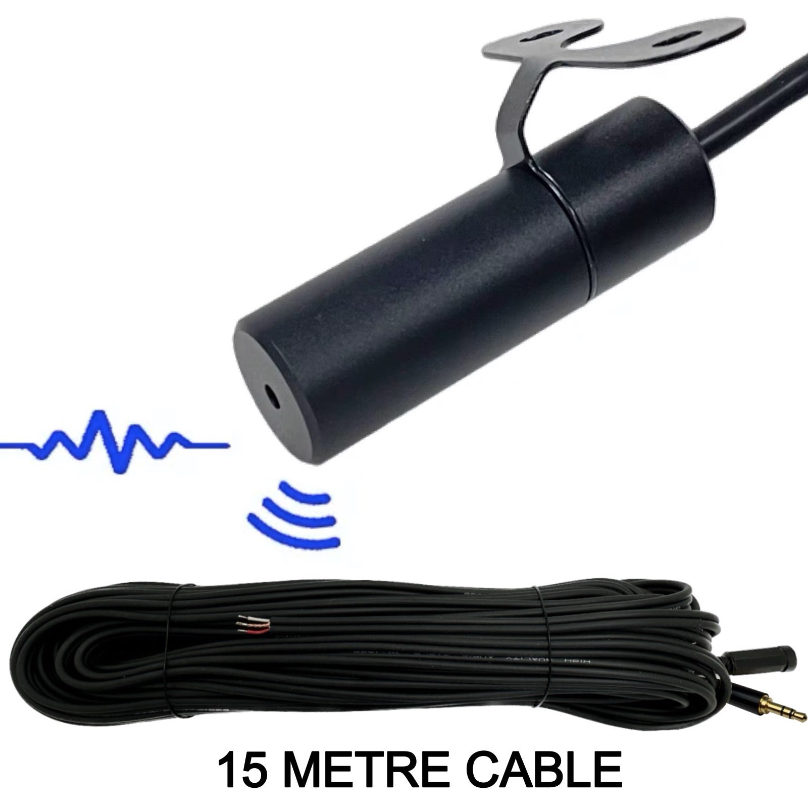 Waterproof Outdoor CCTV Microphone for IP Camera 3.5mm Jack Plug Input IP66 Rated Solid Metal Housing & Bracket