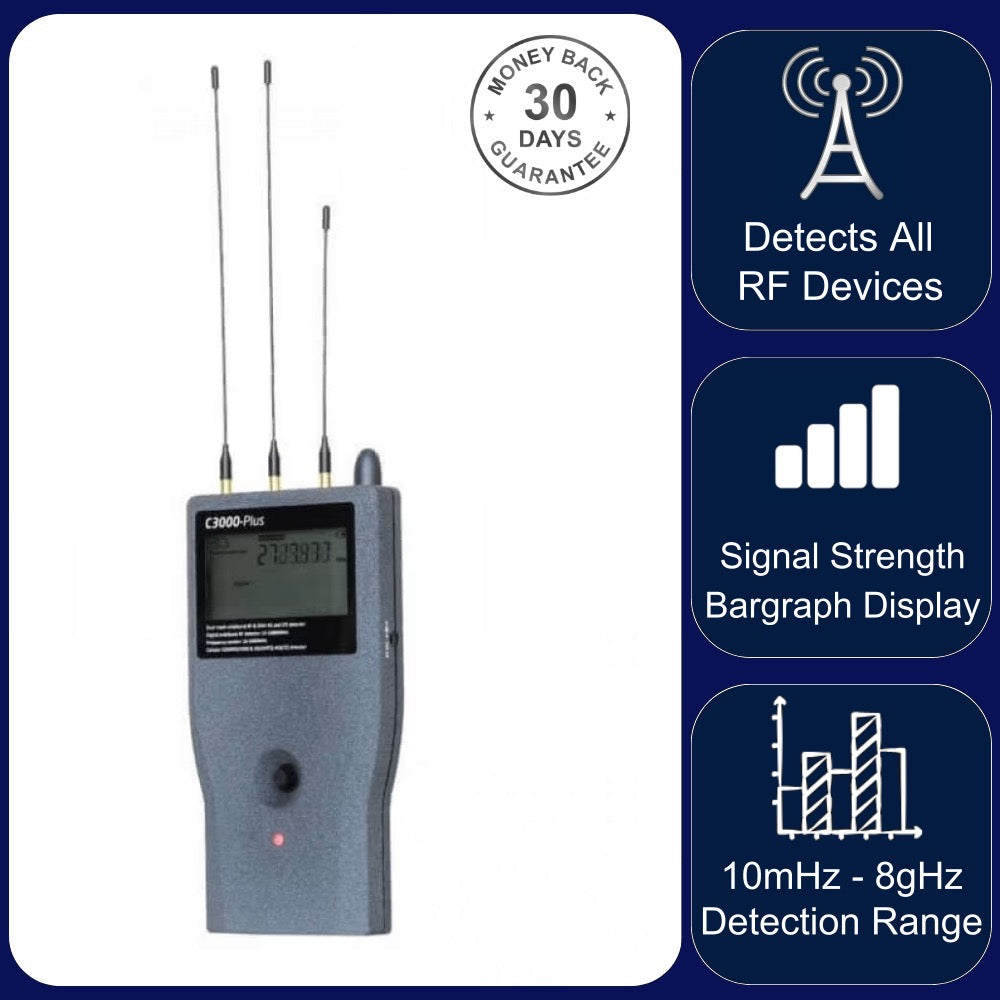 Hawksweep HS-C3000 Plus Handheld Frequency Counter RF Detector 10Ghz Wideband Bug Sweep Tracker Finder