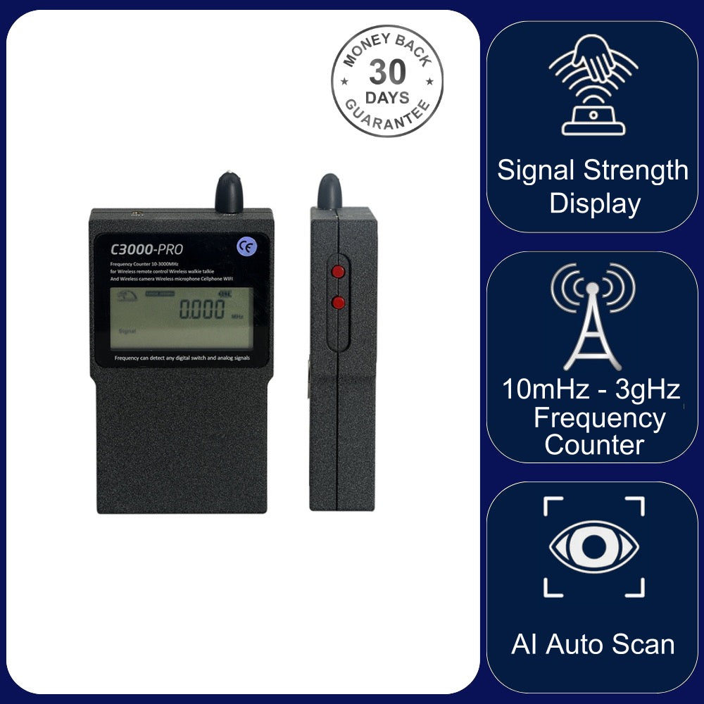 Hawksweep HS-C3000 Pro RF Bug Detector Digital Frequency Counter 3GHz Tracker Spy Camera Signal Finder
