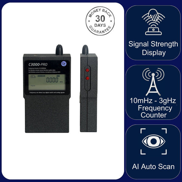 Hawksweep HS-C3000 Pro RF Bug Detector Digital Frequency Counter 3GHz Tracker Spy Camera Signal Finder