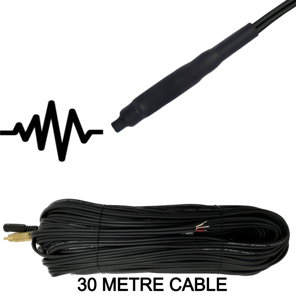 Outdoor Waterproof CCTV Microphone 30cm to 30 metre Cable with RCA Phono Audio Output and 2.1mm 12v DC Input