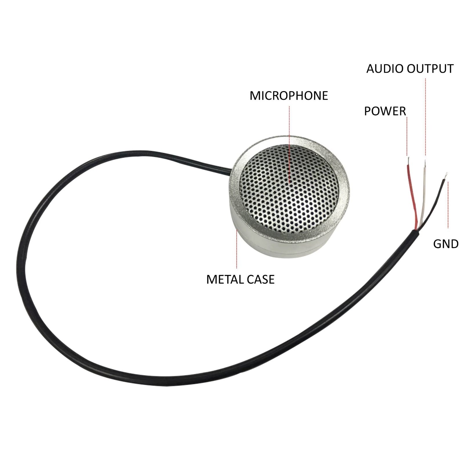CCTV Audio Microphone Outdoor Noise Reduction Sensitive Pickup Sound Monitor for Security Camera