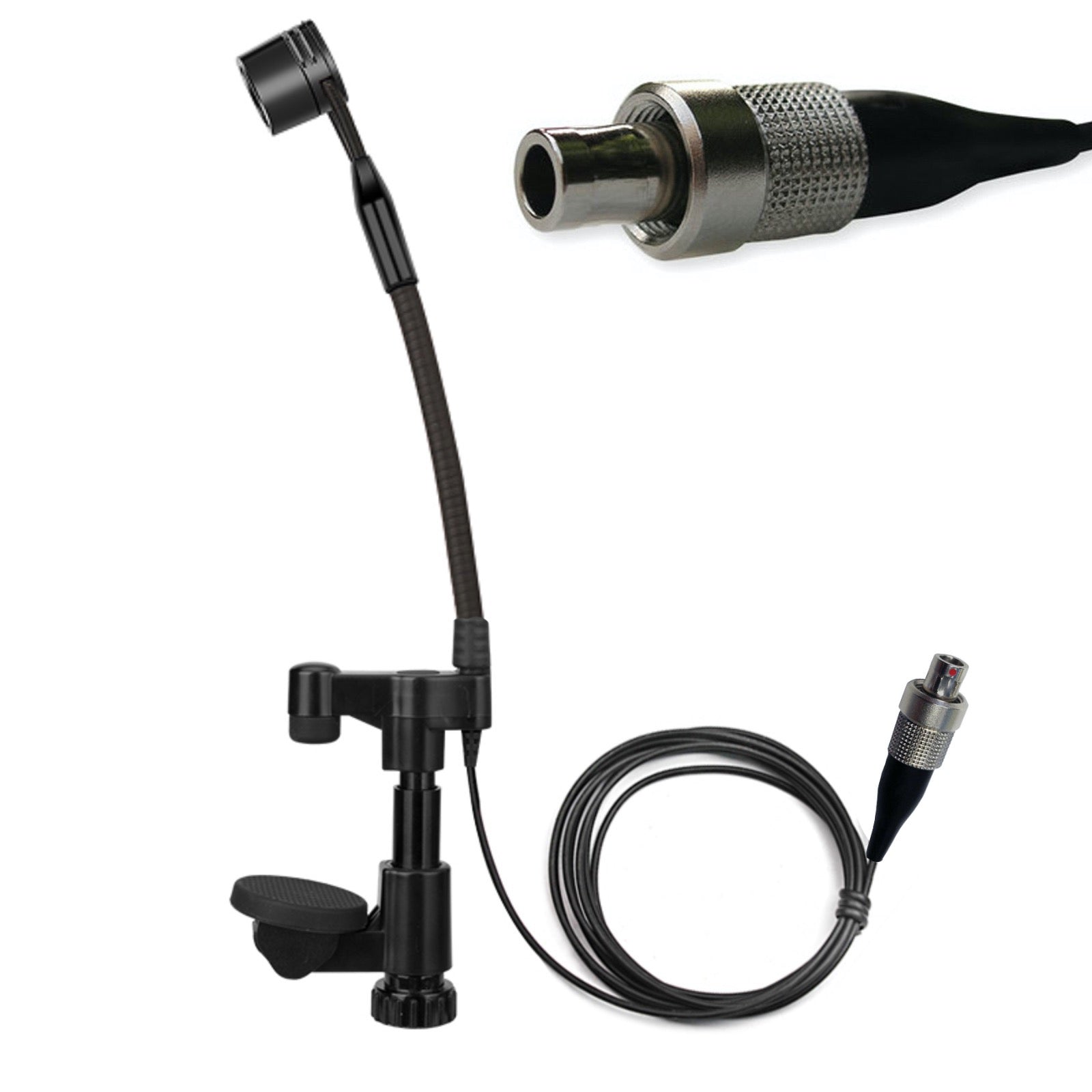 String Instrument Cardioid Microphone with Flexible Gooseneck for use with Belt Pack Transmitters