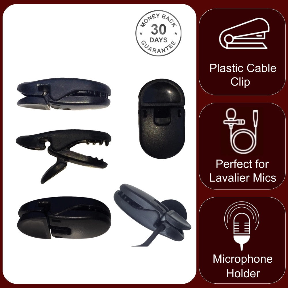 5x Replacement Microphone Headphone Clip Mount 1mm 2mm Cable Wire Strong Clamp