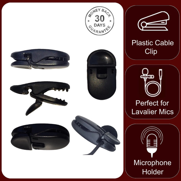 5x Replacement Microphone Headphone Clip Mount 1mm 2mm Cable Wire Strong Clamp