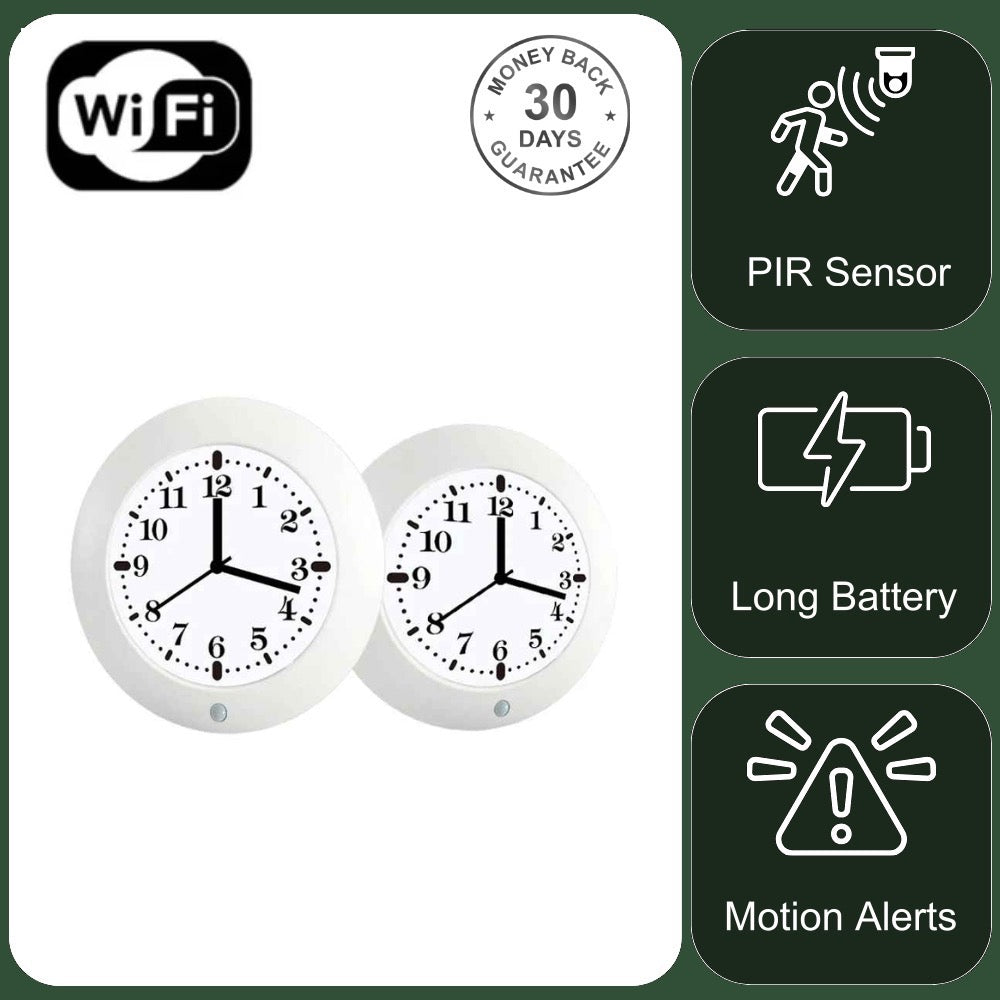 Wall Clock Camera PIR Motion Detection Video Recorder 1080p HD Ultra Long Battery Standby