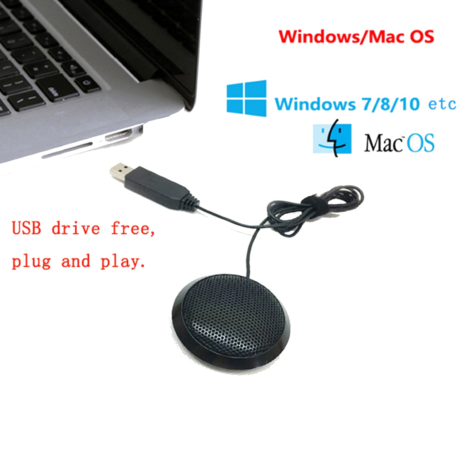 Desktop Boundary Microphone USB 3.5mm XLR PC Gaming Meetings Vlog Interviews Conference calls