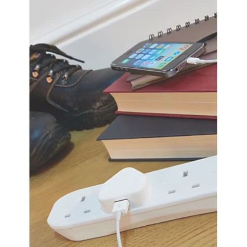 Wireless GSM Audio Monitor Microphone & Sound Recorder in 4 Way Mains Extension Lead