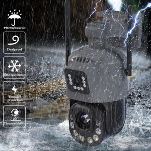 Wi-Fi 6MP Dual Lens Camera 36x Zoom Waterproof Dome Outdoor Tracking Smart Home Security PTZ IP CCTV