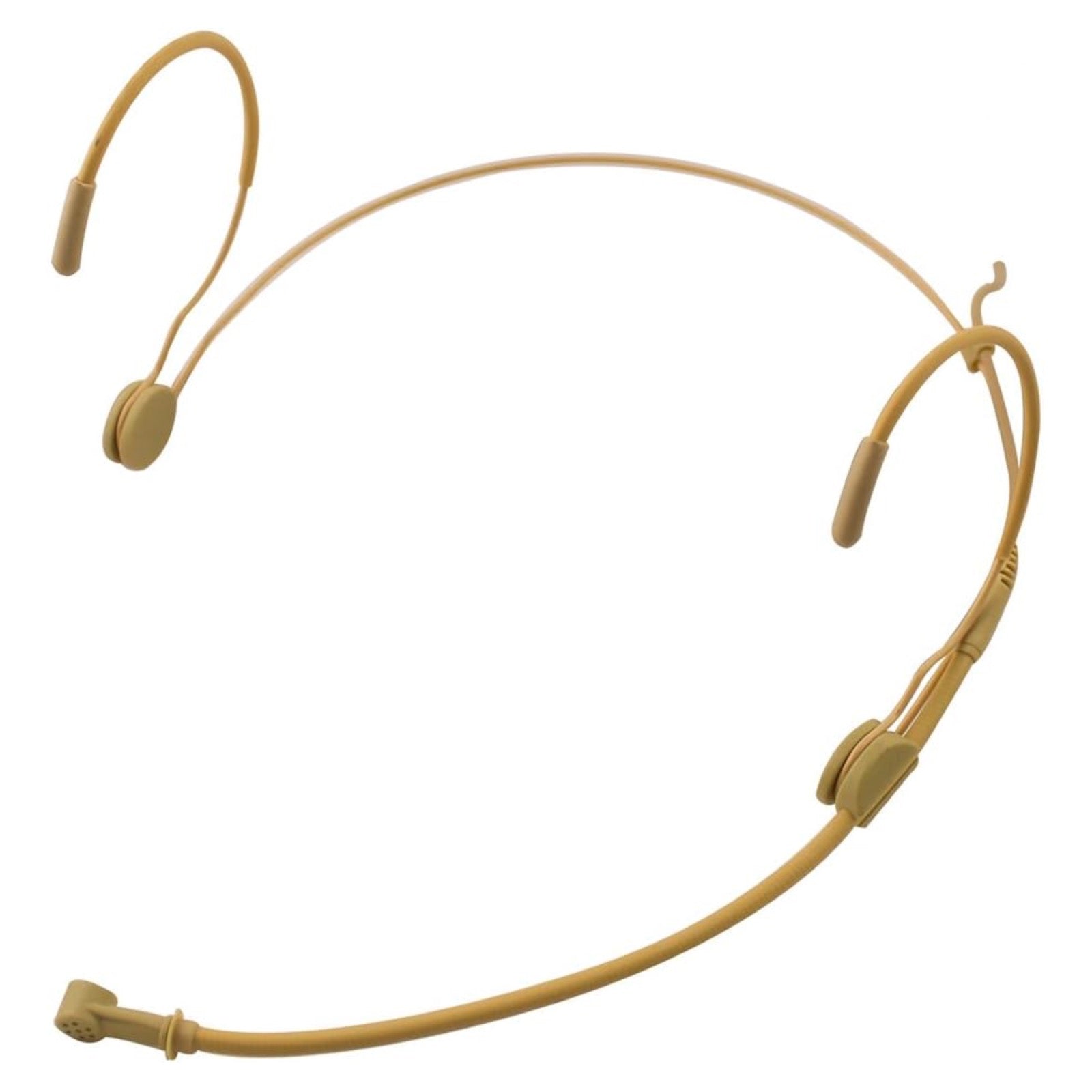Unidirectional Headset Microphone Beige Double Ear-Hook for Sennheiser 3.5mm Jack and Lemo 3 Pin Body Pack Transmitter