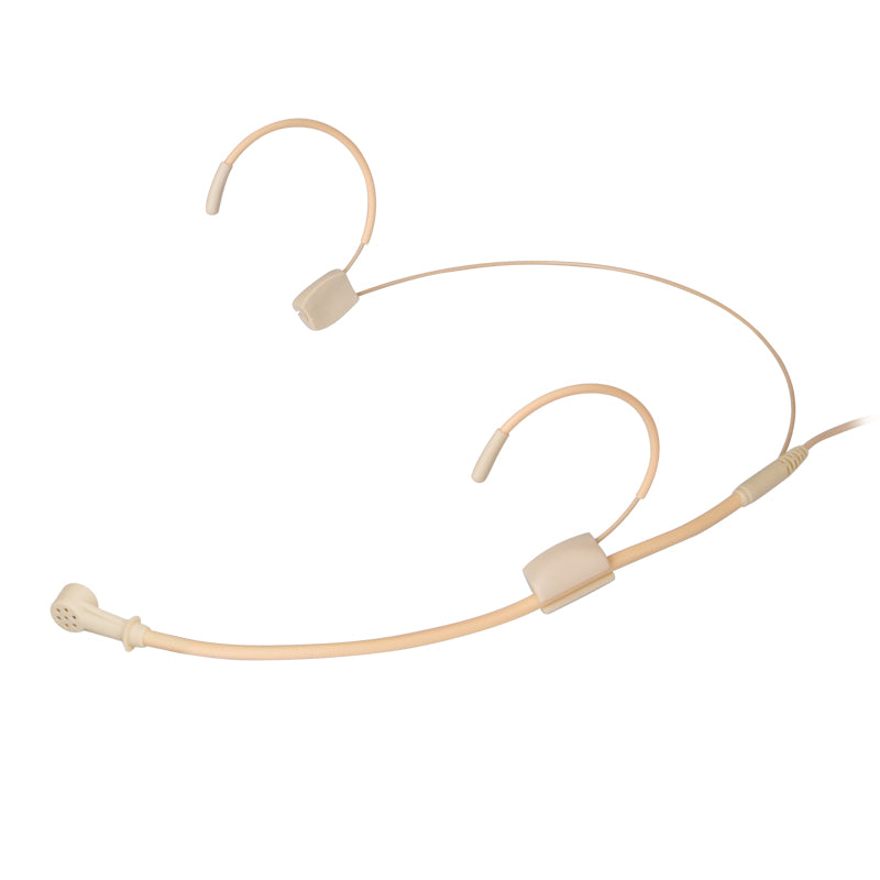 Unidirectional Cardioid Microphone Double Ear-Hook Headset for 4 Pin TA4F and Lemo 3 Pin Body Pack transmitters