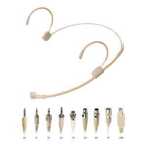 Sennheiser 3.5mm Jack / Lemo 3 Pin Unidirectional Headset Microphone Beige Double Ear-Hook Body-Pack Mic