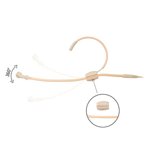 Sennheiser 3.5mm Jack / Lemo 3 Pin Unidirectional Headset Microphone Beige Double Ear-Hook Body-Pack Mic