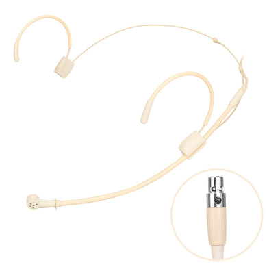 Unidirectional Cardioid Double Ear-Hook Microphone for 3 Pin Mini XLR TA3F Body-Pack Transmitters