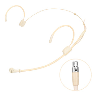 Unidirectional Cardioid Double Ear-Hook Microphone for 3 Pin Mini XLR TA3F Body-Pack Transmitters