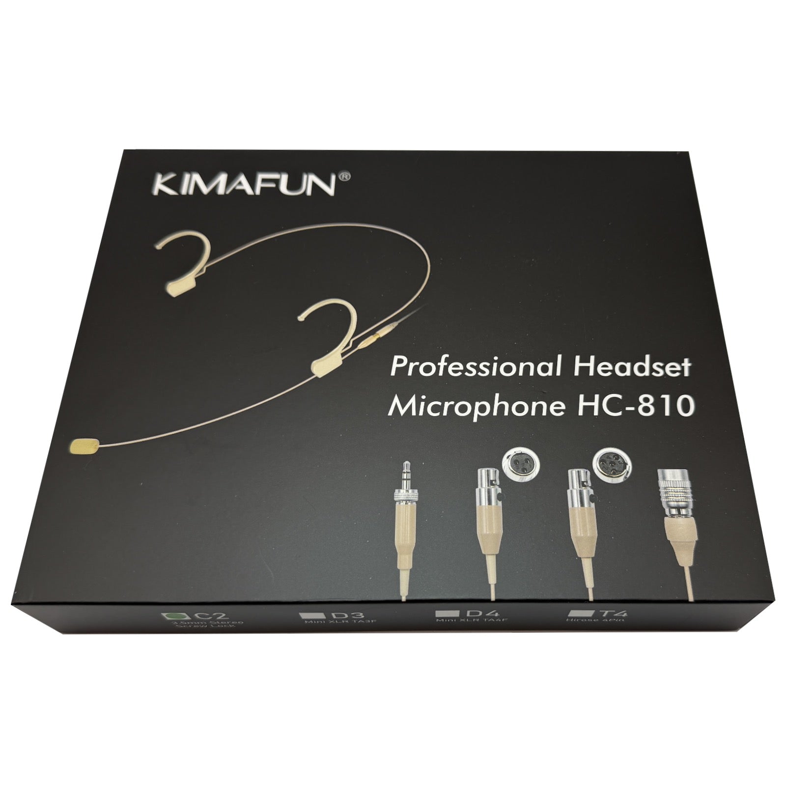 Kimafun HC-810 Double Ear Hook Microphone Ultra Light Weight Omnidirectional Headset for Body Pack Transmitters