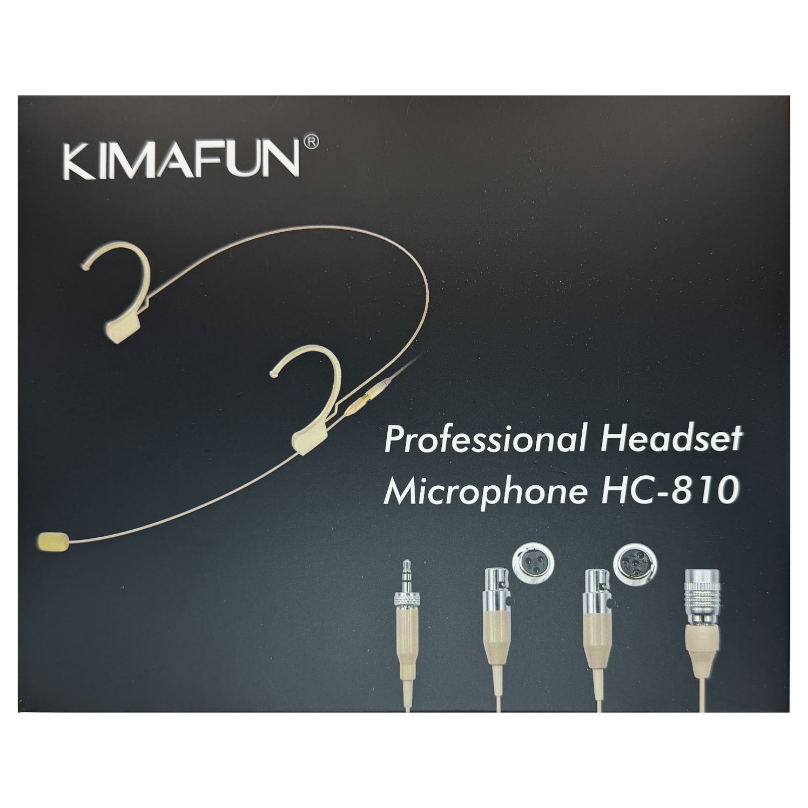 Kimafun HC-810 Double Ear Hook Microphone Ultra Light Weight Omnidirectional Headset for Body Pack Transmitters