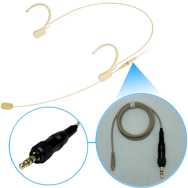 Kimafun HC-810 Double Ear Hook Microphone Ultra Light Weight Omnidirectional Headset for Body Pack Transmitters