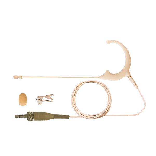 Single Ear Hook Microphone Omnidirectional Earset with Detachable Cable to fit All Body Pack Transmitters