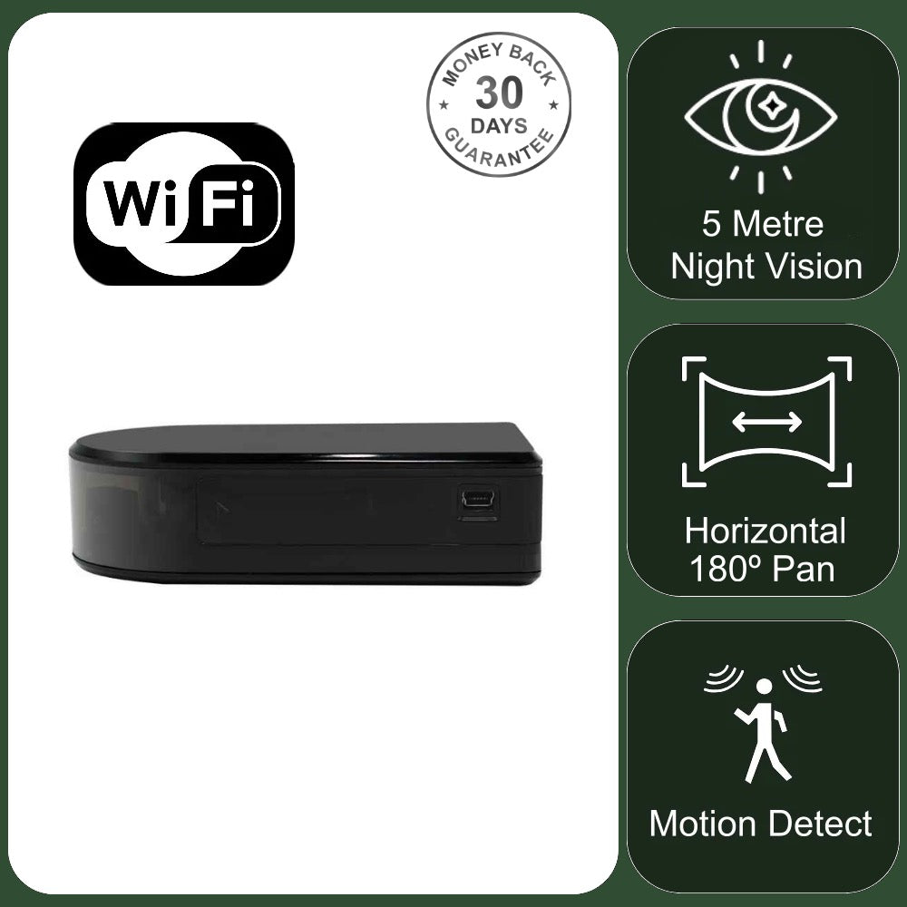 Black Box Battery Wireless Wi-Fi Security Camera 180º Horizontal Pan Night Vision 1080p FHD Video