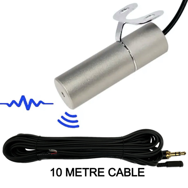 Waterproof Outdoor CCTV Microphone for IP Camera 3.5mm Jack Plug Input IP66 Rated Solid Metal Housing & Bracket