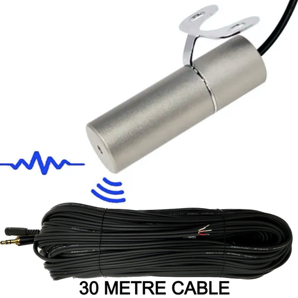 Waterproof Outdoor CCTV Microphone for IP Camera 3.5mm Jack Plug Input IP66 Rated Solid Metal Housing & Bracket