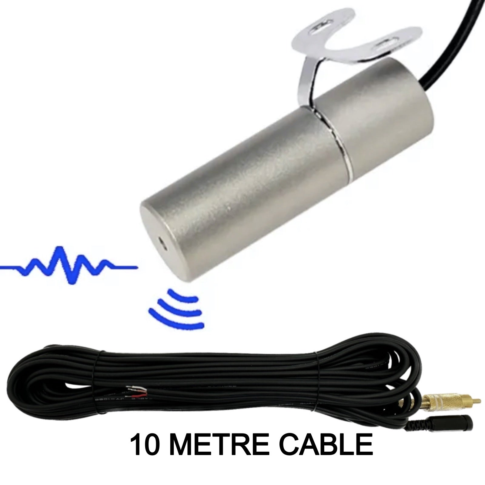 IP66 Rated Water Proof Microphone for CCTV Camera Solid Metal housing 6-12V DC input RCA Phono Output