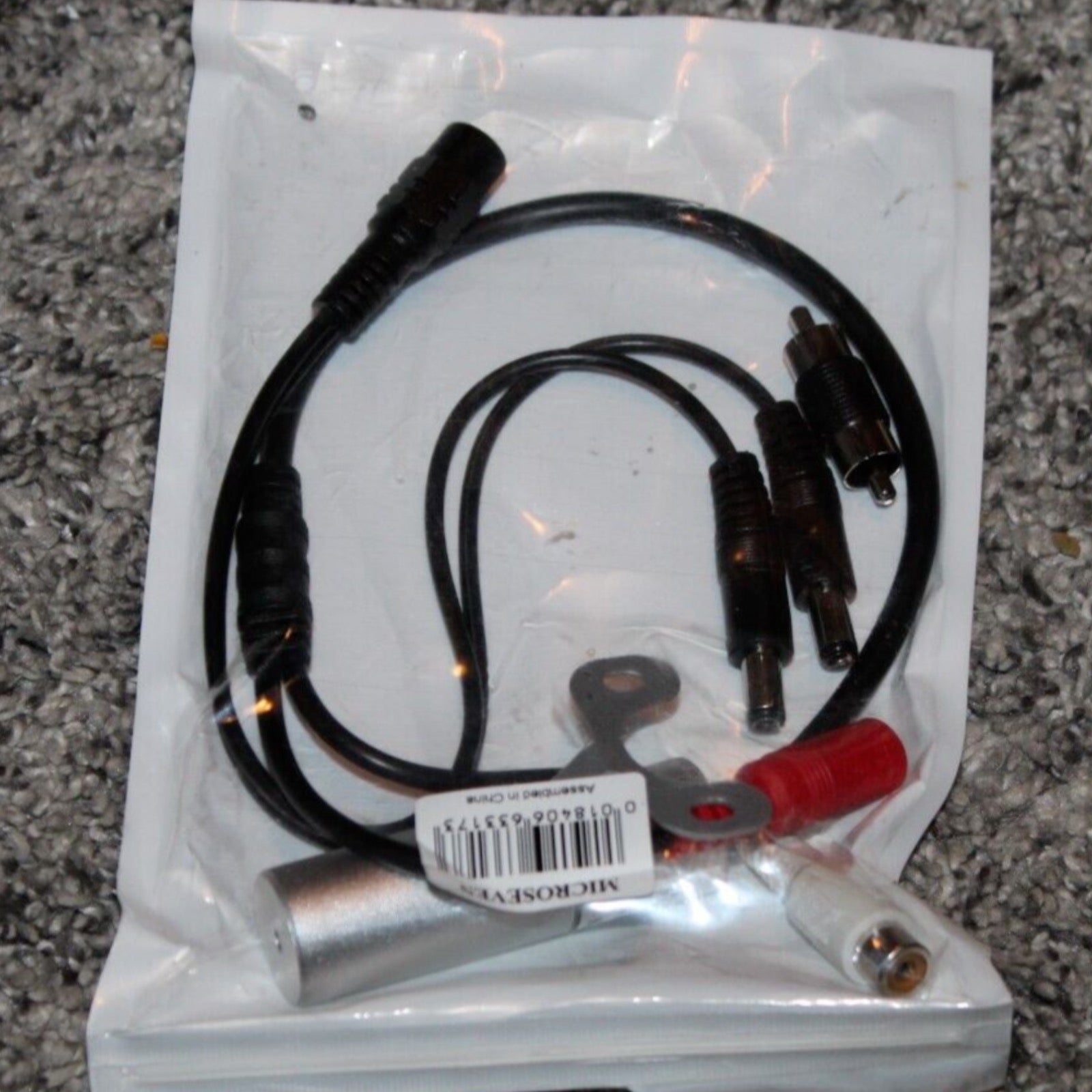 CCTV Camera Audio Microphone IP66 Rated Outdoor Waterproof Metal Housing 30cm Cable with 2.1mm DC and RCA Phono Connector